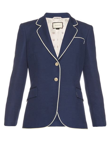 womens gucci blazer|gucci fitted silk blazer women.